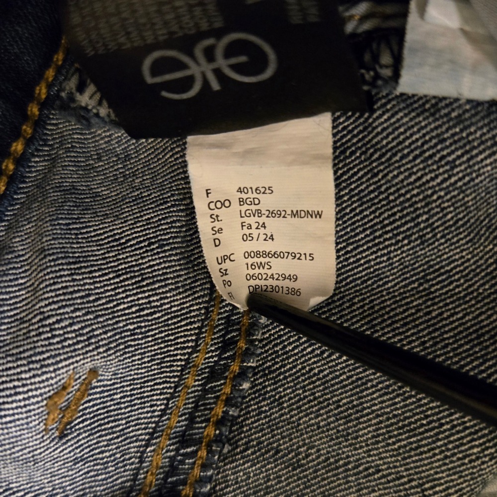 Gloria Vanderbilt Amanda Straight Leg Jeans Dark Wash Blue 16WS LGVB-2692-MDNW - Picture 6 of 6